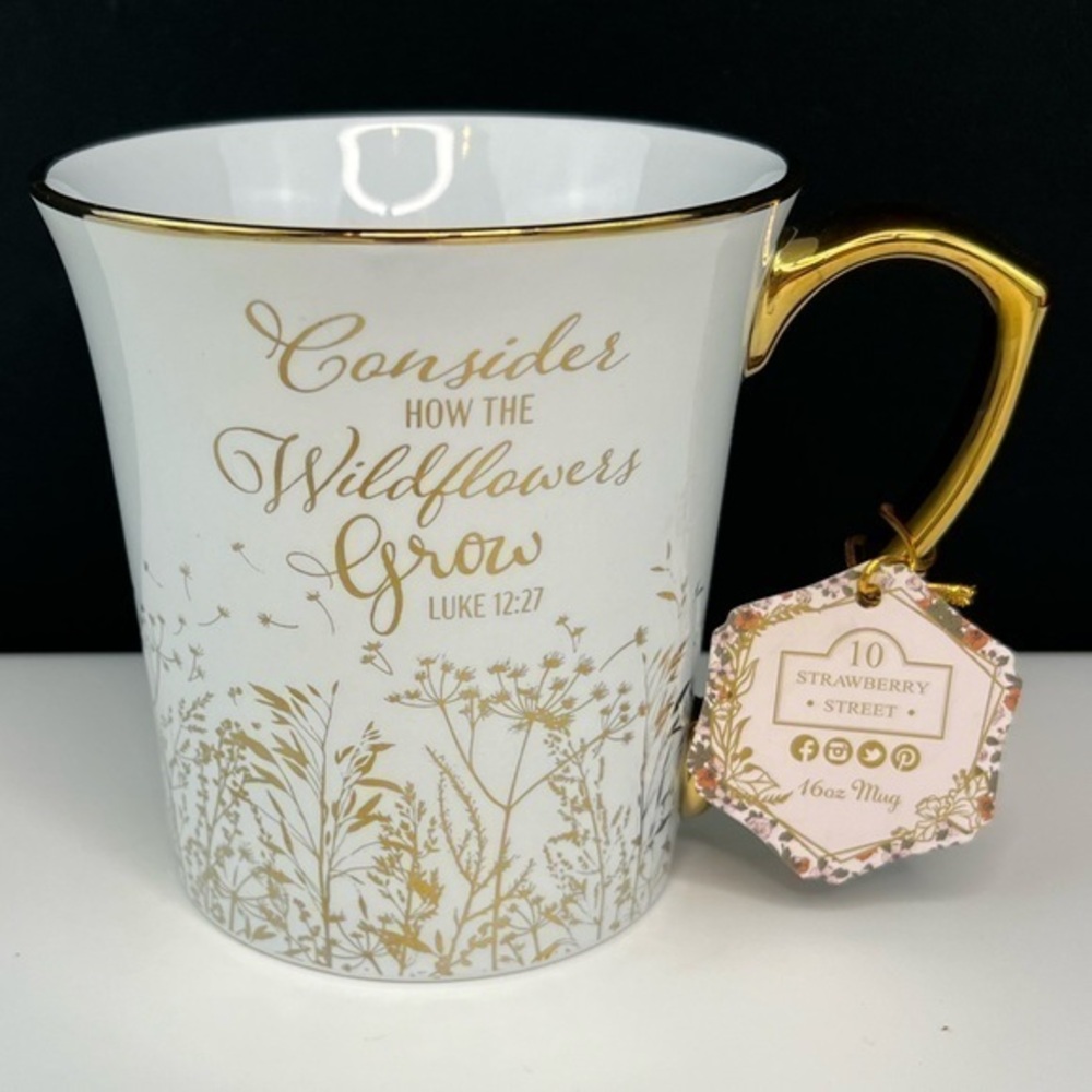 Strawberry Street - 3/$48 - ‘Luke 12:27’ ceramic mug. NWT Firm!